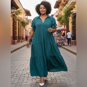Umgee Teal Maxi Dress